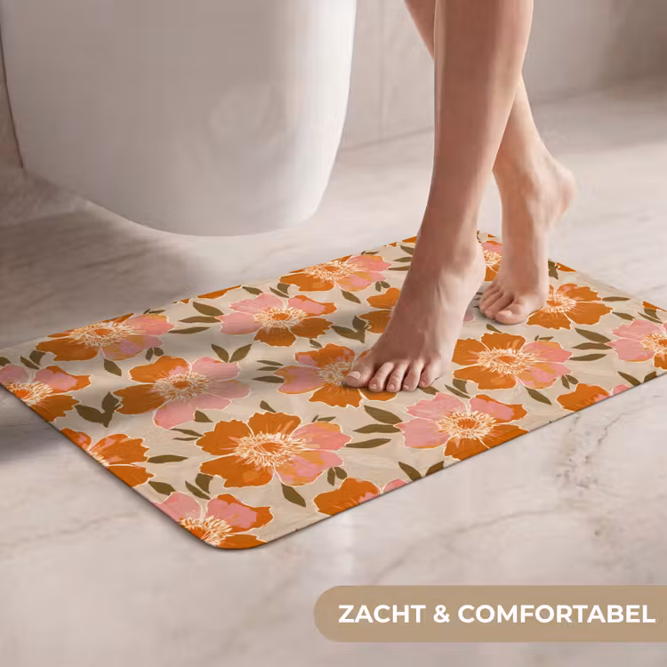 Bloemen - Motief - Retro WCmat klein 1009 -USP_ZachtNL