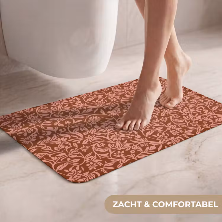 Bloemen - Print - Roze WCmat klein 1009 -USP_ZachtNL