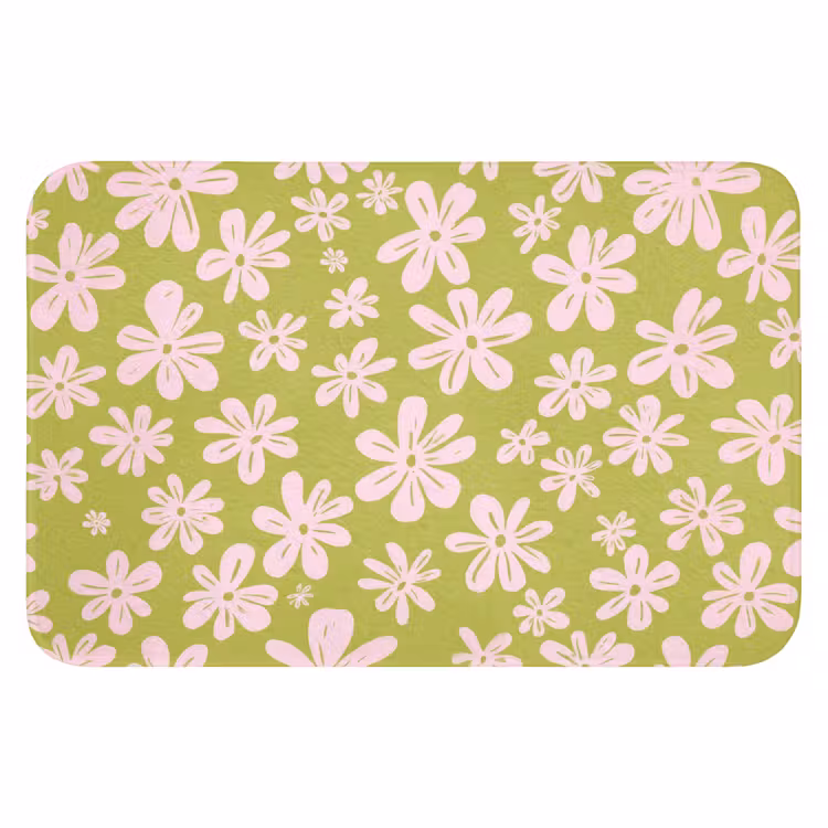 Bloemen - Roze - Getekend - Patroon WCmat klein -3d