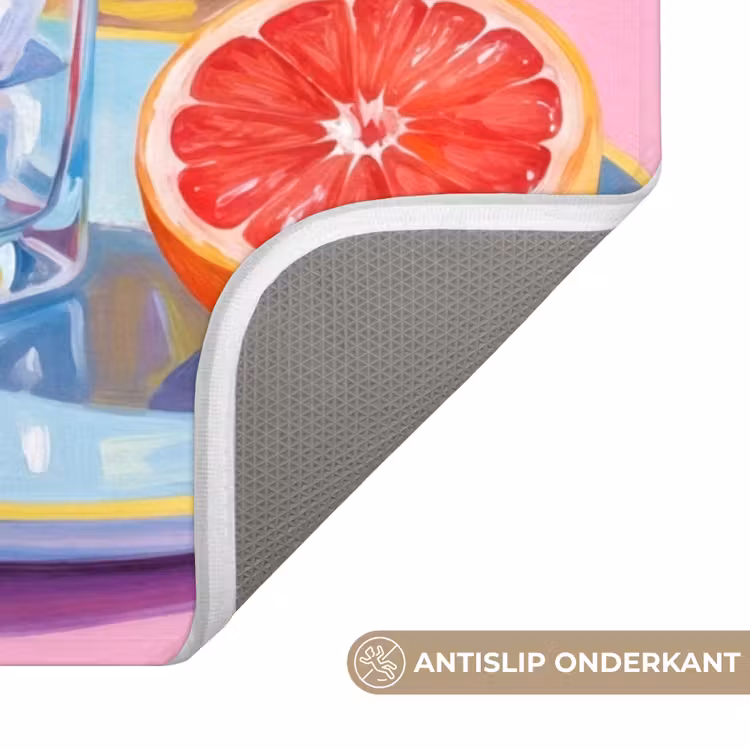 WC Mat - Bloemen - Roze - Modern - Bloemen - Roze - Modern WCmat U-uitsnede middel