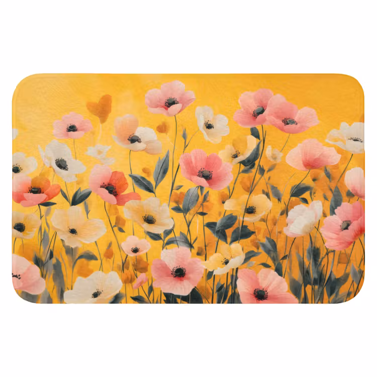 Bloemen - Veld - Geel WCmat klein -3d