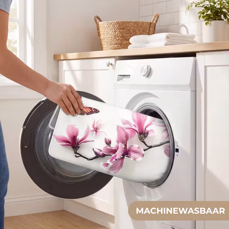 Bloesem - Vlinder - Roze - Natuur - Wit WCmat klein -USP_WasbaarNL