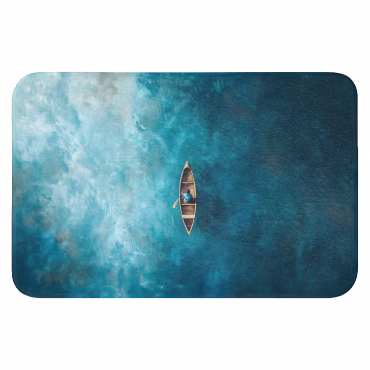 Bootje - Water - Blauw WCmat klein -3d