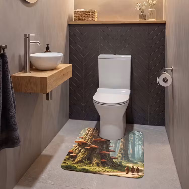 WC Mat - Bos - Bomen - Natuur - Bos - Bomen - Natuur WCmat U-uitsnede middel