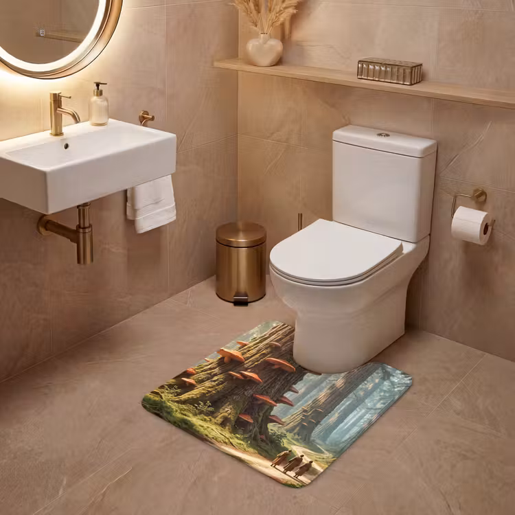 WC Mat - Bos - Bomen - Natuur - Bos - Bomen - Natuur WCmat U-uitsnede middel