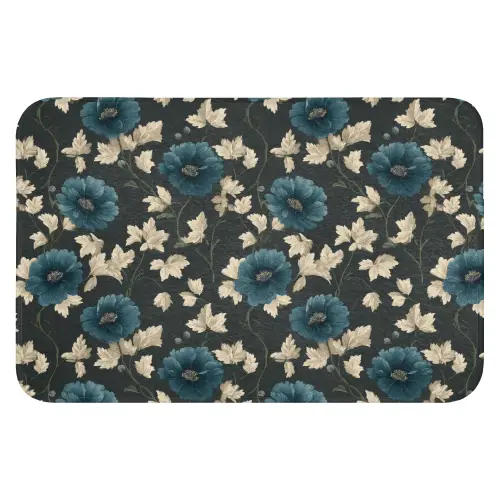 Botanisch - Bloemen - Blauw WCmat klein 1009 -3d