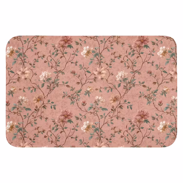 Botanisch - Bloemen - Roze WCmat klein 1009 -3d