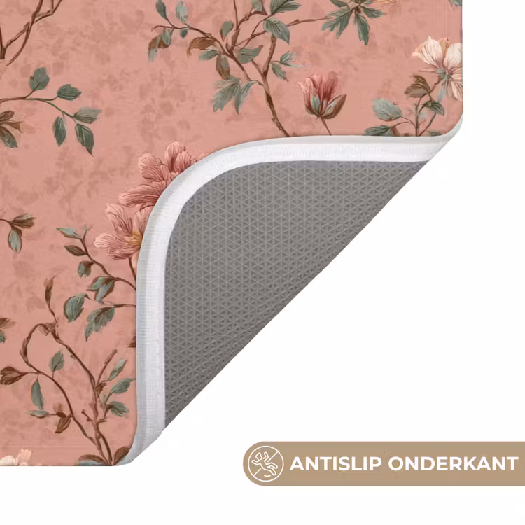 Botanisch - Bloemen - Roze WCmat klein 1009 -USP_AntislipNL