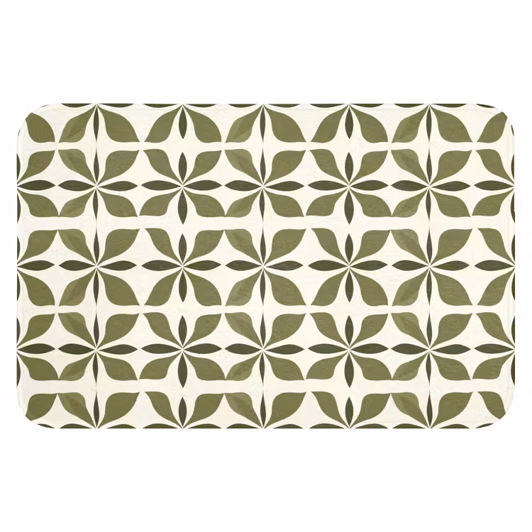 Botanisch - Retro - Groen WCmat klein 1009 -3d