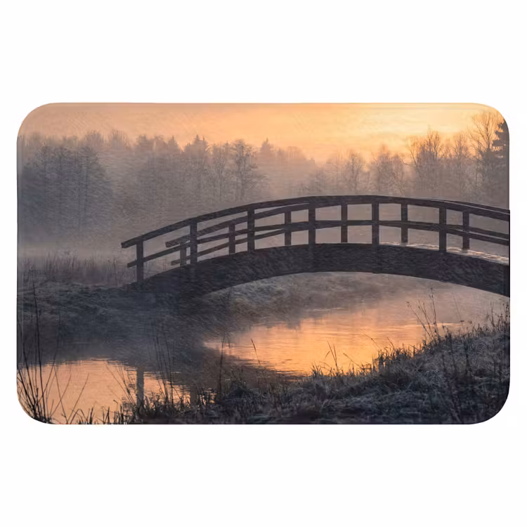 Brug - Mist - Bomen - Water WCmat klein -3d