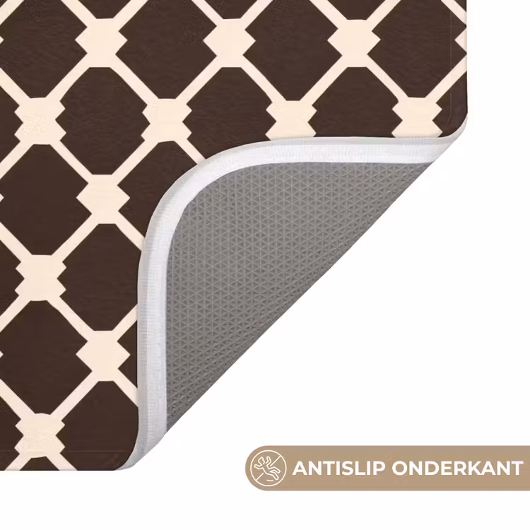 Bruin - Ruitpatroon - Geometrisch WCmat klein 1009 -USP_AntislipNL