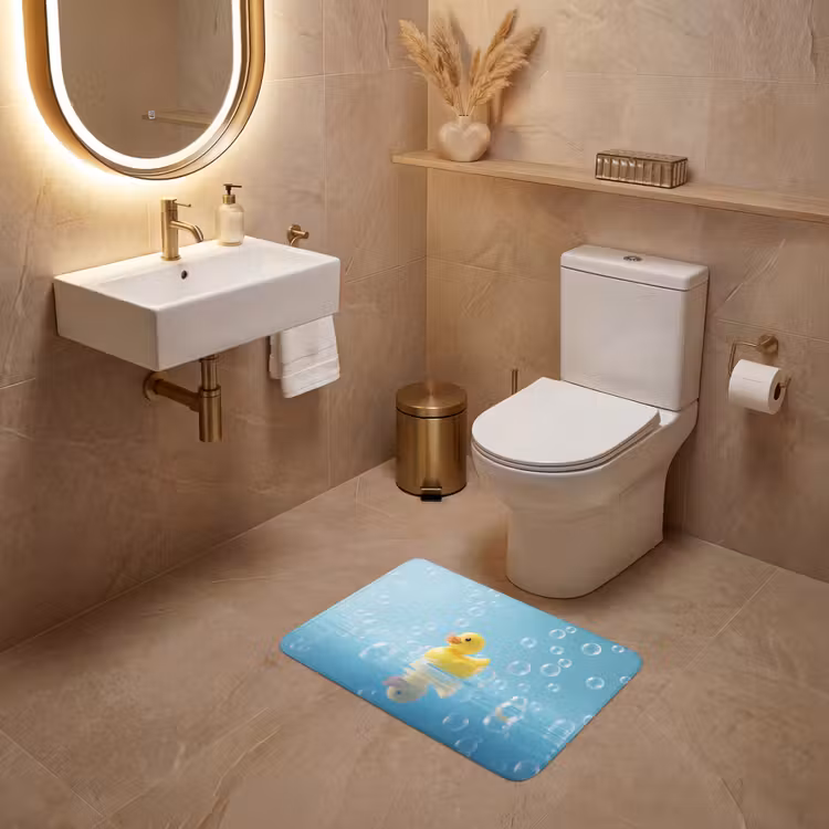Bubbels - Badeend - Geel WCmat klein -sfeer3