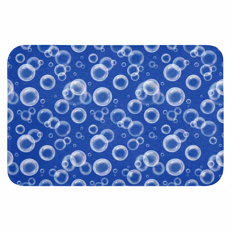 Bubbels - Patroon - Blauw WCmat klein -3d