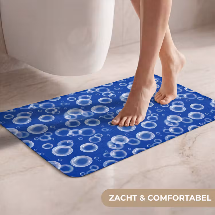 Bubbels - Patroon - Blauw WCmat klein -USP_ZachtNL