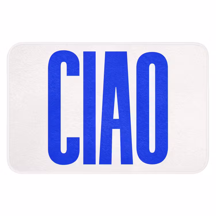 Ciao - Hoofdletters - Blauw - Minimalistisch WCmat klein -3d