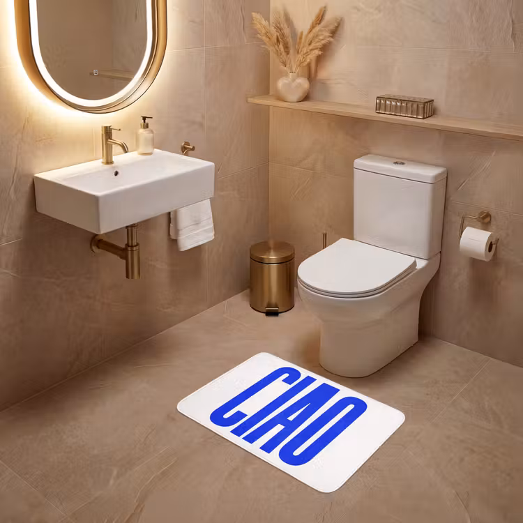 Ciao - Hoofdletters - Blauw - Minimalistisch WCmat klein -sfeer3