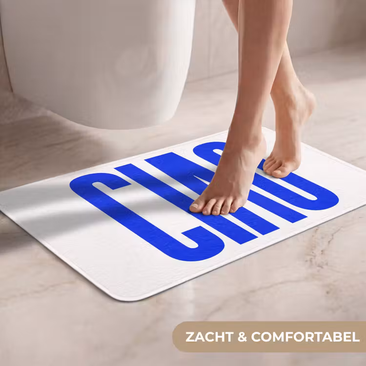 Ciao - Hoofdletters - Blauw - Minimalistisch WCmat klein -USP_ZachtNL
