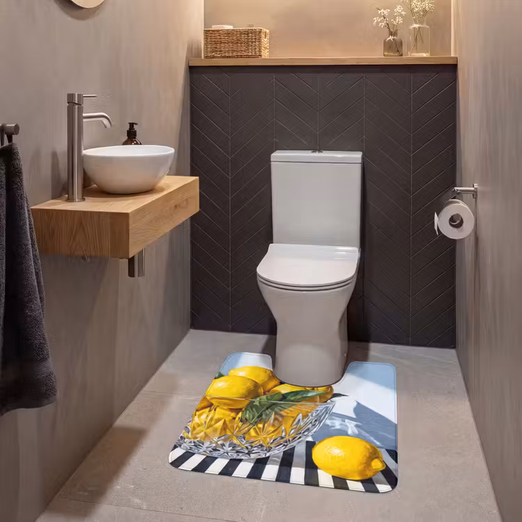 WC Mat - Citroenen - Fruit - Geel - Citroenen - Fruit - Geel WCmat U-uitsnede middel