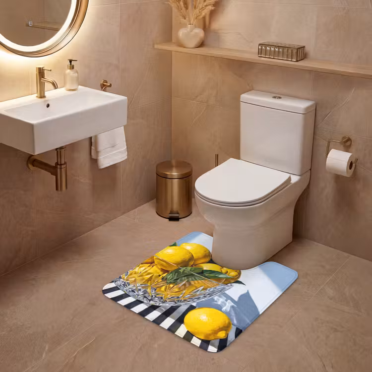WC Mat - Citroenen - Fruit - Geel - Citroenen - Fruit - Geel WCmat U-uitsnede middel