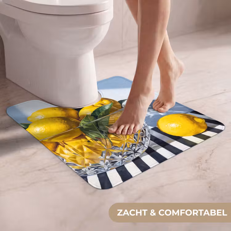 WC Mat - Citroenen - Fruit - Geel - Citroenen - Fruit - Geel WCmat U-uitsnede middel