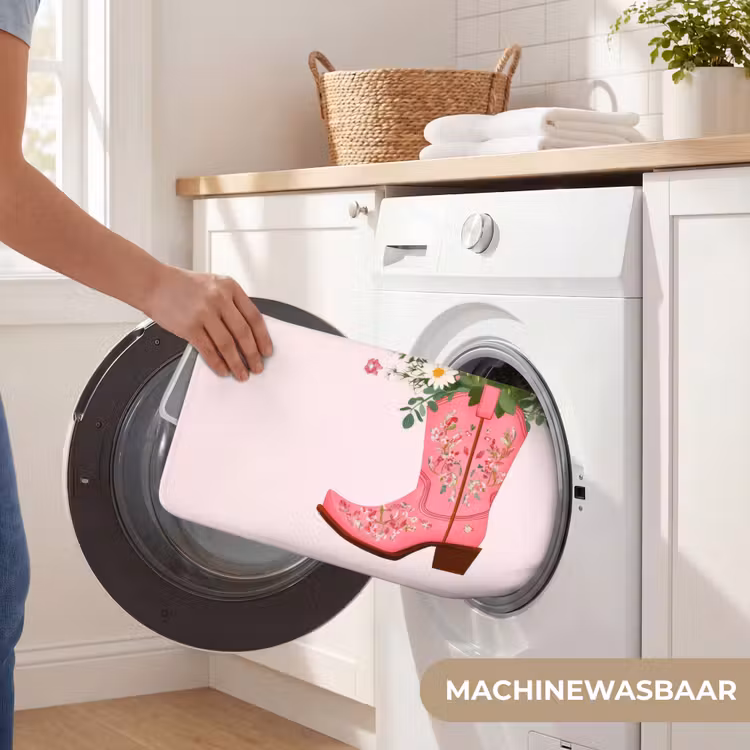 Cowboylaarzen - Roze - Boeket - Bloemen WCmat klein -USP_WasbaarNL