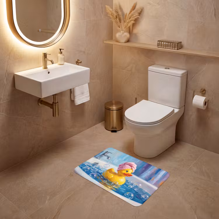 Creatief - Badeend - Kleurrijk WCmat klein -sfeer3