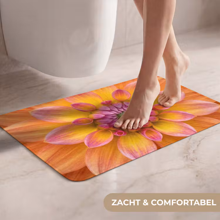 Dahlia - Bloem - Oranje WCmat klein -USP_ZachtNL