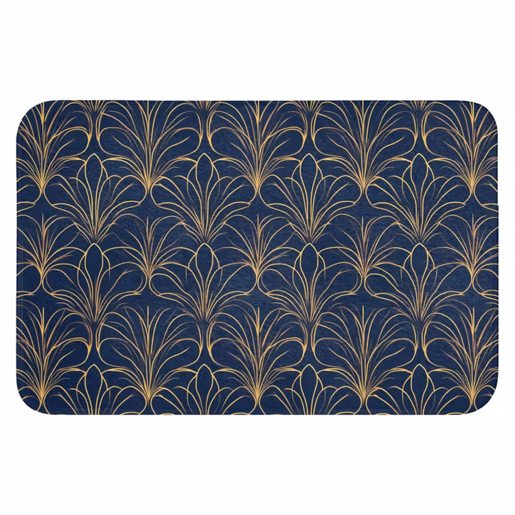 Deco - Waaier - Blauw WCmat klein 1009 -3d