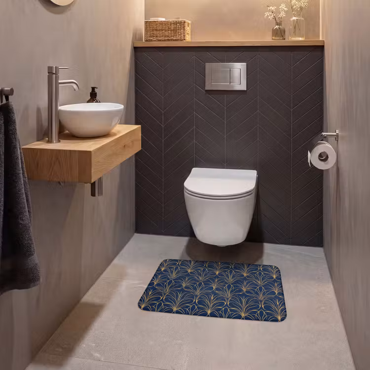 Deco - Waaier - Blauw WCmat klein 1009 -sfeer2