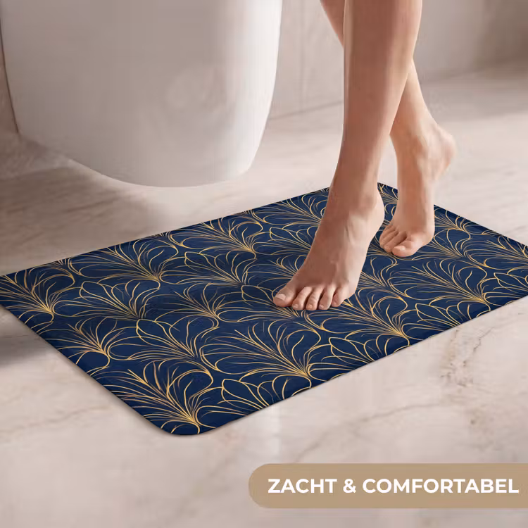 Deco - Waaier - Blauw WCmat klein 1009 -USP_ZachtNL
