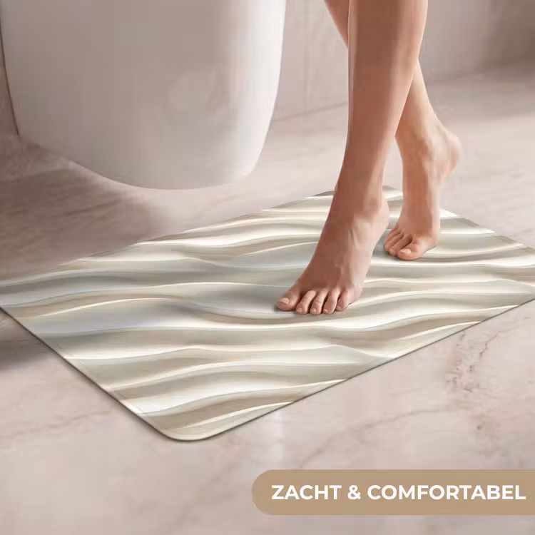 Diagonaal - Golven - Crème WCmat klein 1009 -USP_ZachtNL
