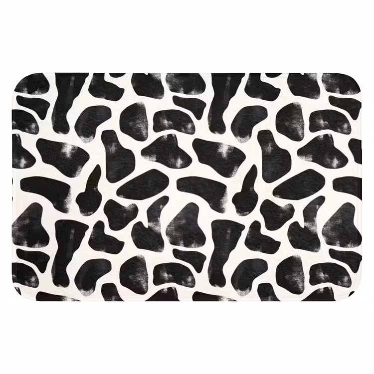 Dierenpatroon - Vlekken - Zwart - Wit WCmat klein 1009 -3d