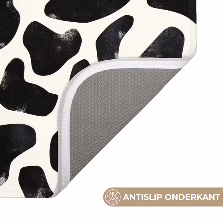 Dierenpatroon - Vlekken - Zwart - Wit WCmat klein 1009 -USP_AntislipNL