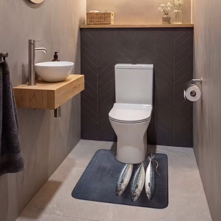 WC Mat - Drie vissen - Touw - Drie vissen - Touw WCmat U-uitsnede middel