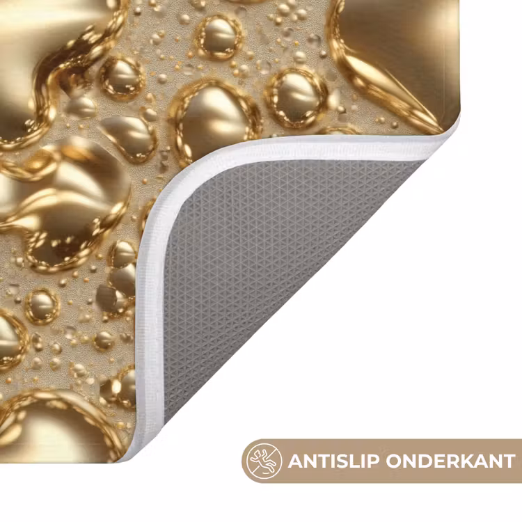 Druppels - Organisch - Goud WCmat klein 1009 -USP_AntislipNL