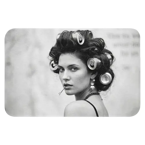 Edgy - Vrouw - Zwart - Wit WCmat klein -3d