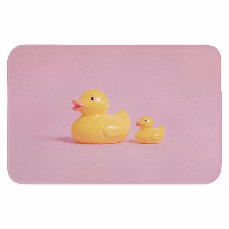 Eendjes - Vrolijk - Roze WCmat klein -3d