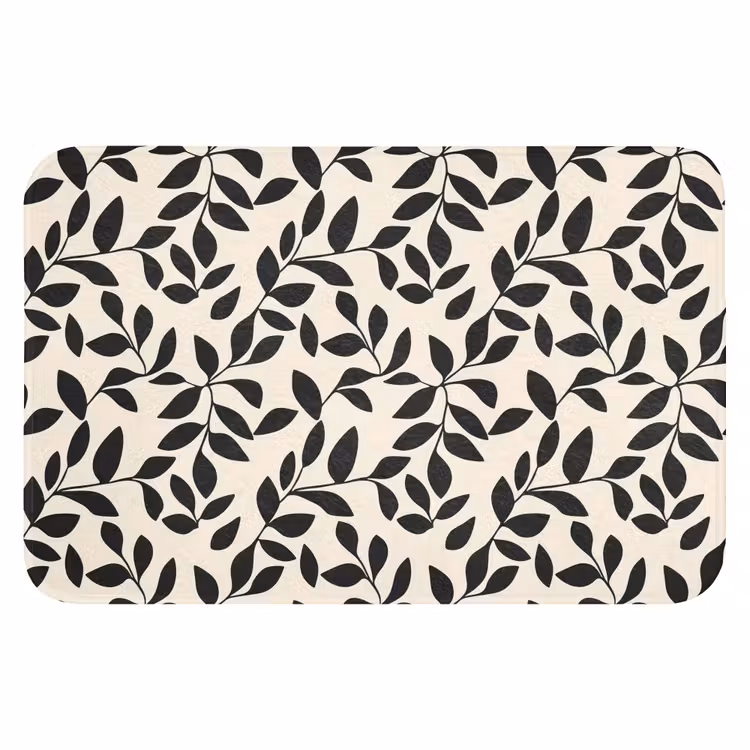 Elegant - Patroon - Zwart - Beige WCmat klein 1009 -3d
