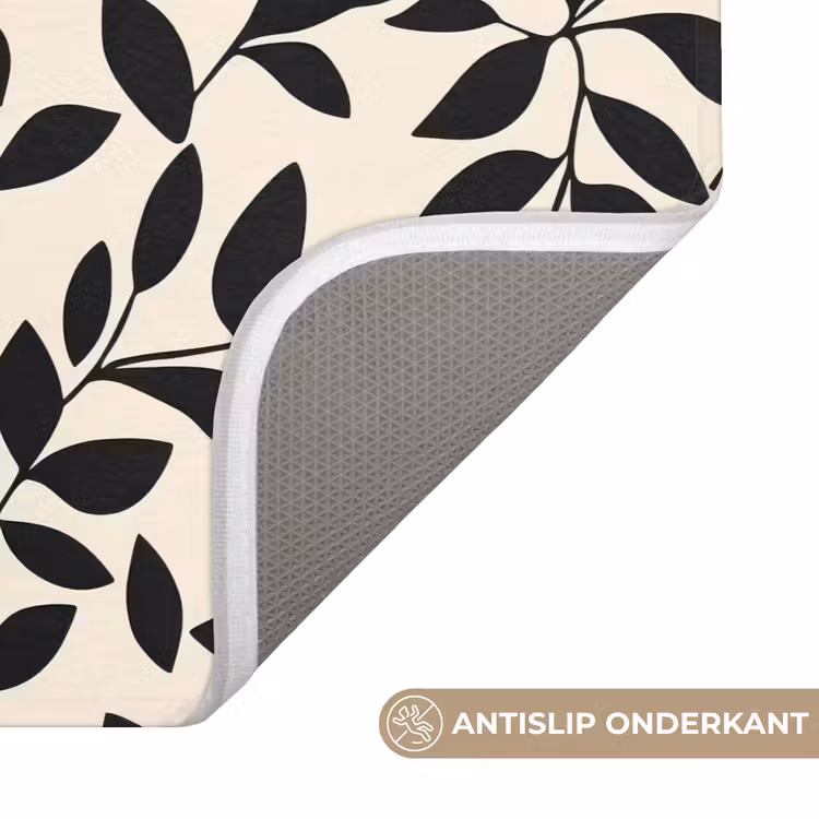Elegant - Patroon - Zwart - Beige WCmat klein 1009 -USP_AntislipNL