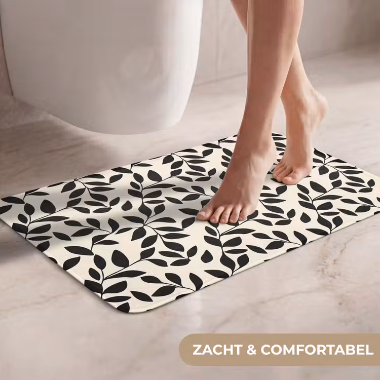 Elegant - Patroon - Zwart - Beige WCmat klein 1009 -USP_ZachtNL