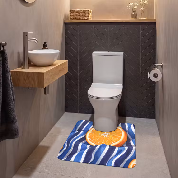 WC Mat - Eten - Fruit - Oranje - Eten - Fruit - Oranje WCmat U-uitsnede middel