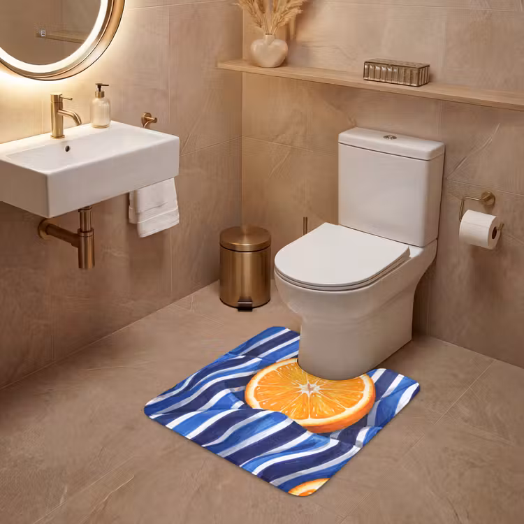 WC Mat - Eten - Fruit - Oranje - Eten - Fruit - Oranje WCmat U-uitsnede middel