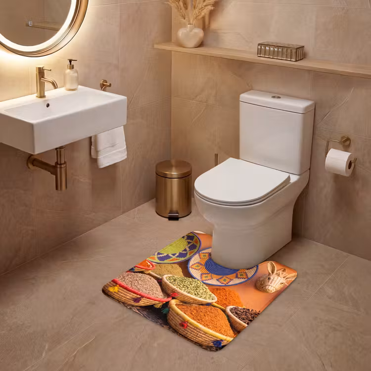 WC Mat - Eten - Kleurrijk - Cultuur - Eten - Kleurrijk - Cultuur WCmat U-uitsnede middel