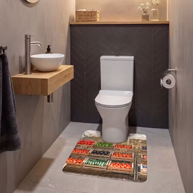 WC Mat - Eten - Markt - Vers - Eten - Markt - Vers WCmat U-uitsnede middel