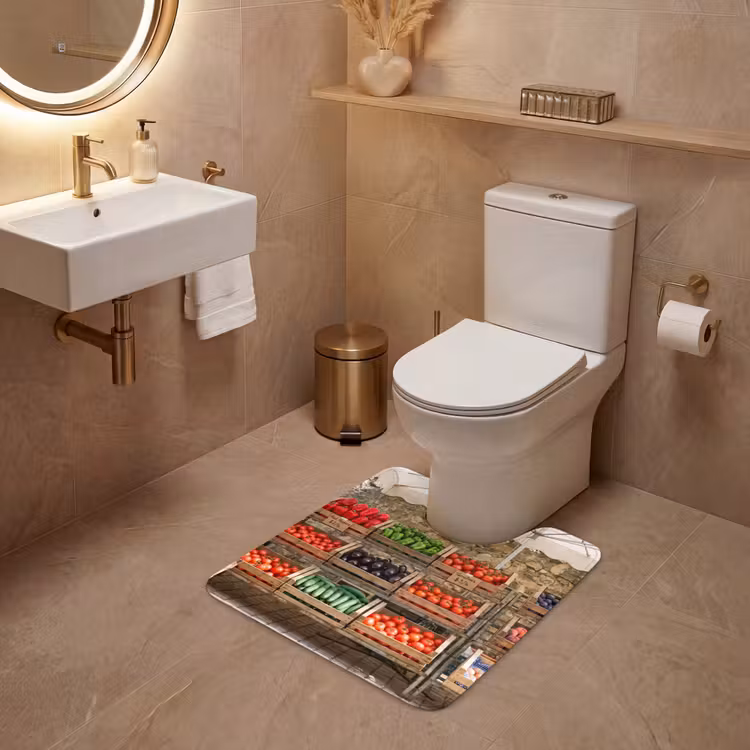 WC Mat - Eten - Markt - Vers - Eten - Markt - Vers WCmat U-uitsnede middel