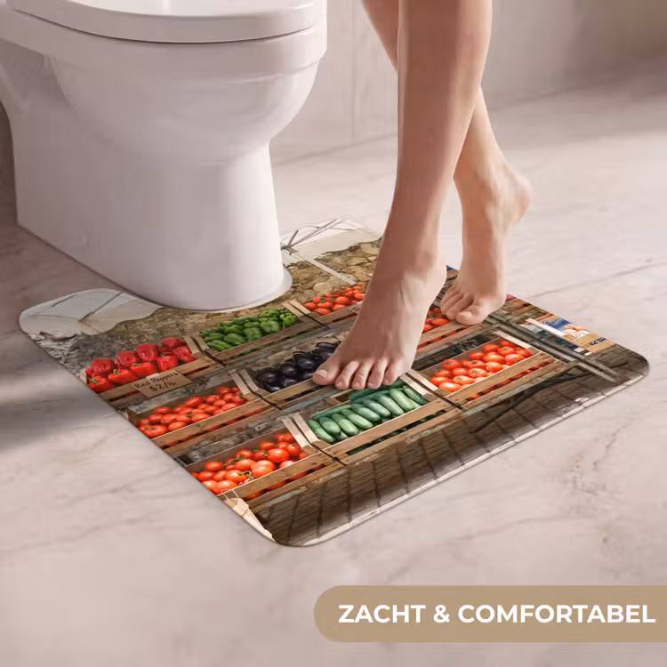 WC Mat - Eten - Markt - Vers - Eten - Markt - Vers WCmat U-uitsnede middel