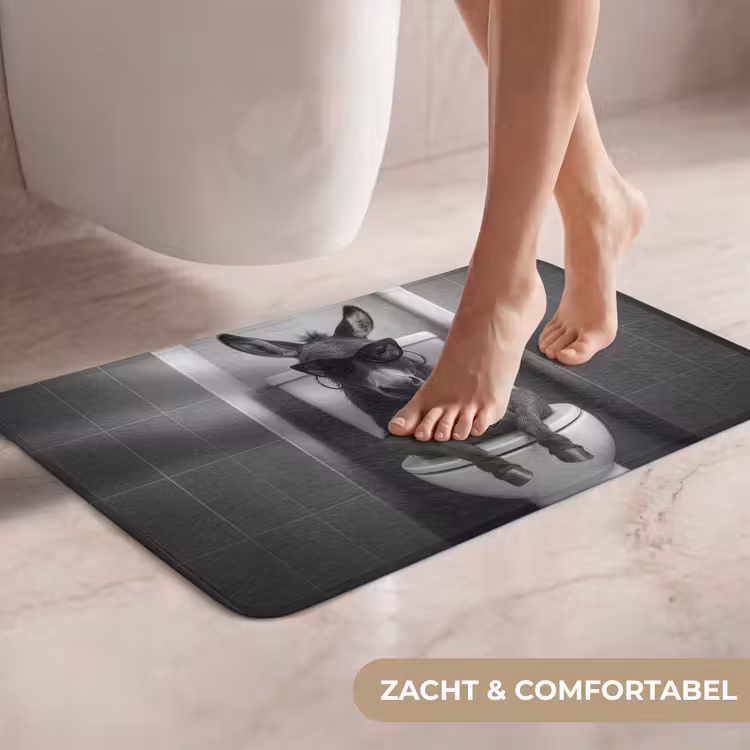 Ezel - Telefoon - Toilet - Zwart - Wit WCmat klein -USP_ZachtNL