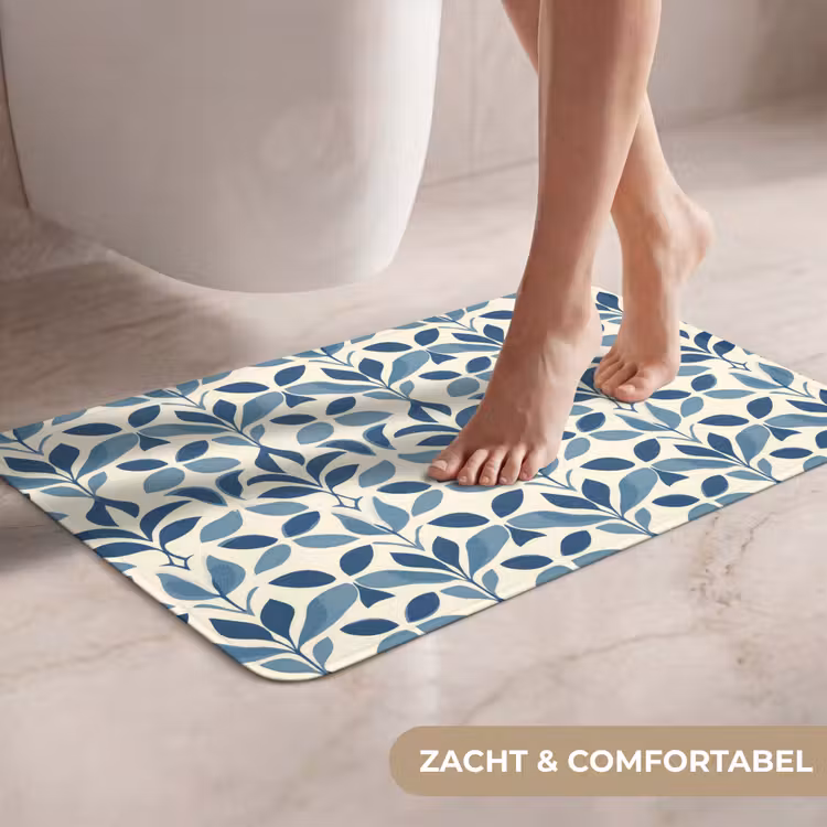 Flora - Modern - Blauw WCmat klein 1009 -USP_ZachtNL