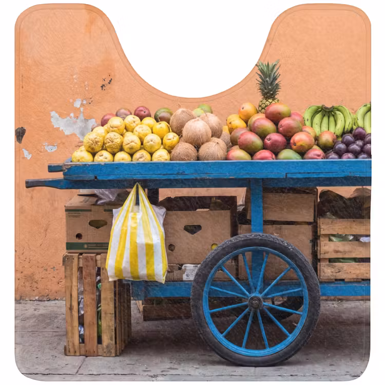 WC Mat - Fruit - Kar - Straat - Fruit - Kar - Straat WCmat U-uitsnede middel