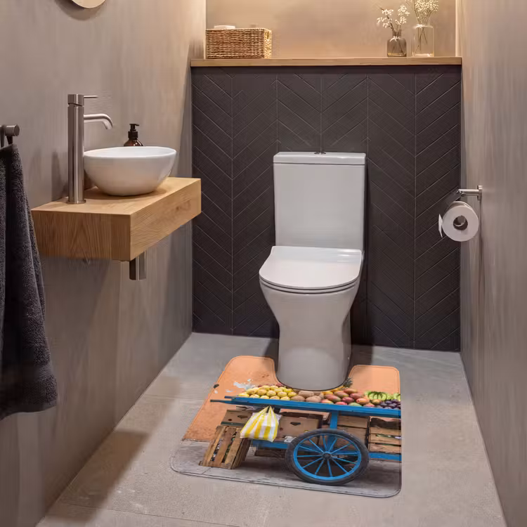 WC Mat - Fruit - Kar - Straat - Fruit - Kar - Straat WCmat U-uitsnede middel